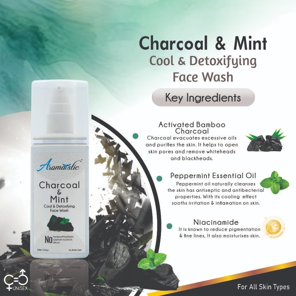 Pore Clensing Face wash Aromaistic Charcoal & Mint Face Wash SMD EssentialsAROMAFWCM0100Aromaistic Face wash Aromaistic
