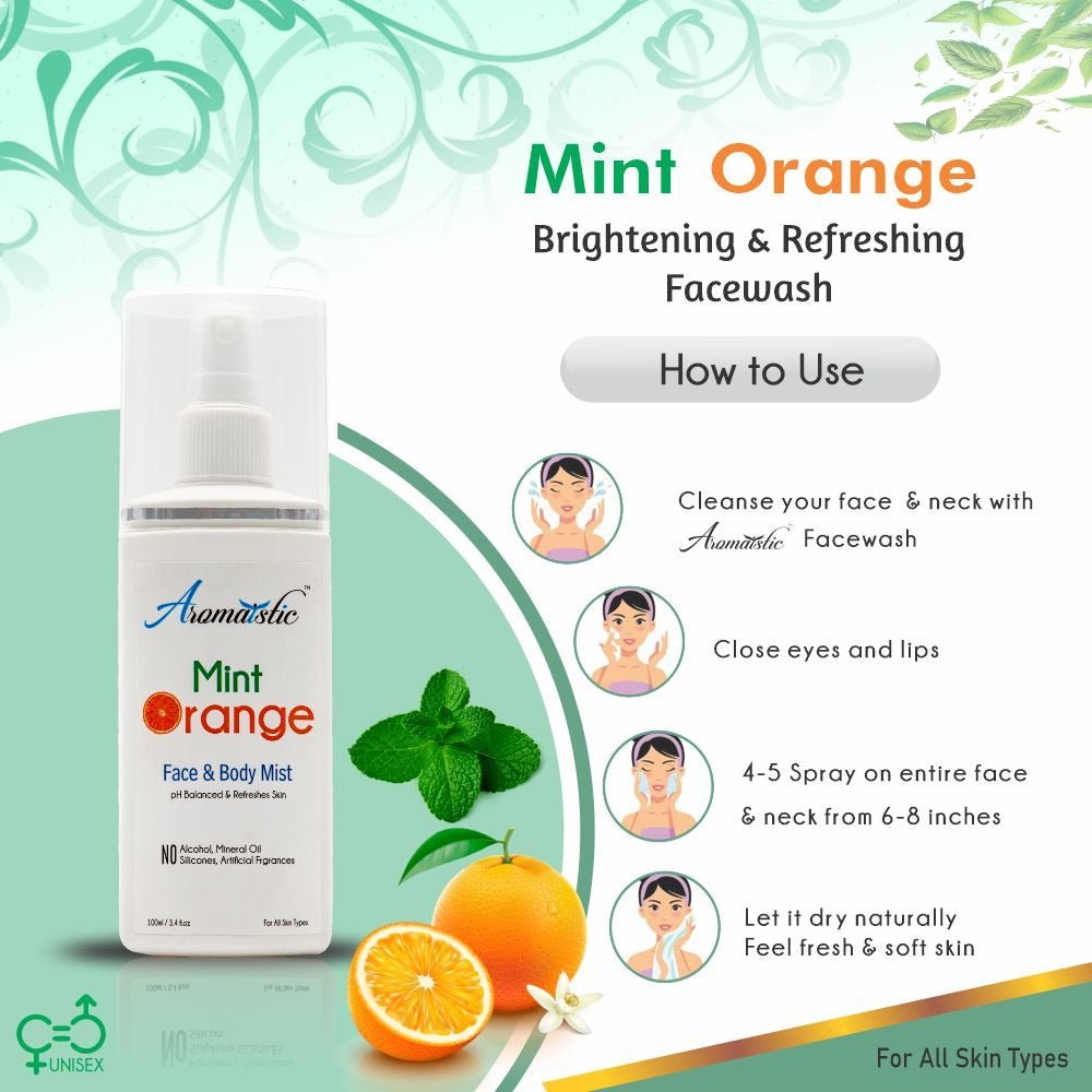 Pore Clensing Facewash Aromaistic Mint Orange Face & Body Mist SMD EssentialsAROMAMIMO0100AromaisticMist, Serum, Toner,