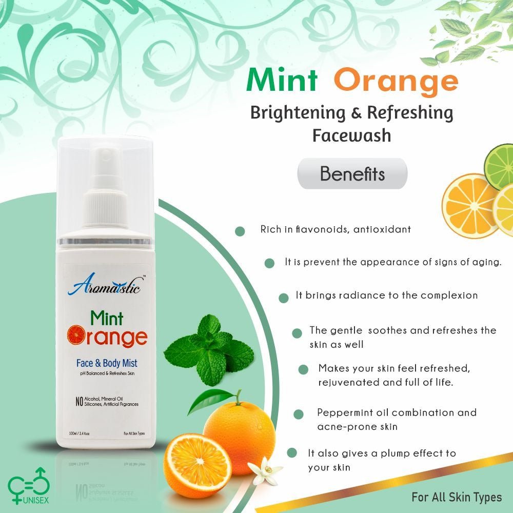 Pore Clensing Facewash Aromaistic Mint Orange Face & Body Mist SMD EssentialsAROMAMIMO0100AromaisticMist, Serum, Toner,