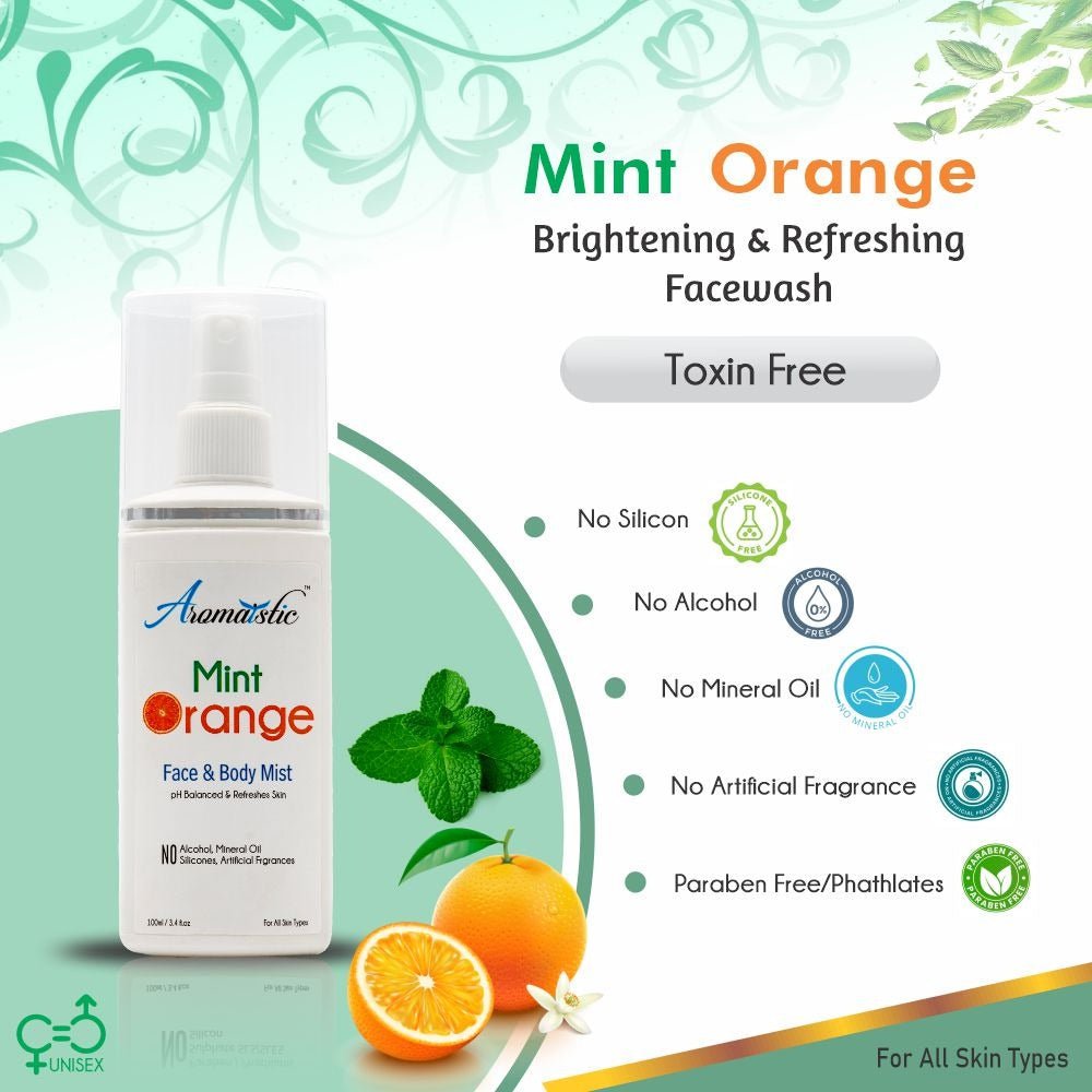Pore Clensing Facewash Aromaistic Mint Orange Face & Body Mist SMD EssentialsAROMAMIMO0100AromaisticMist, Serum, Toner