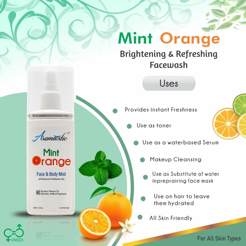 Pore Clensing Facewash Aromaistic Mint Orange Face & Body Mist SMD EssentialsAROMAMIMO0100AromaisticMist, Serum, Toner
