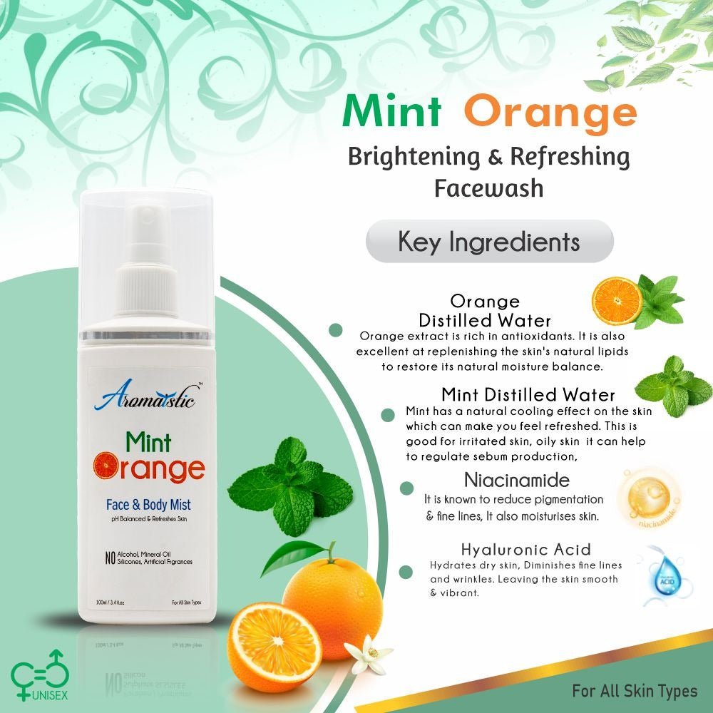 Pore Clensing Facewash Aromaistic Mint Orange Face & Body Mist SMD EssentialsAROMAMIMO0100AromaisticMist, Serum, Toner