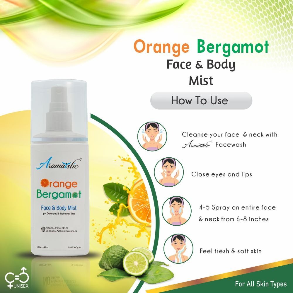 Pore Clensing FacewasH
Aromaistic Orange Bergamot Face & Body Mist SMD EssentialsAROMAMIOB0100AromaisticMist, Serum, Toner