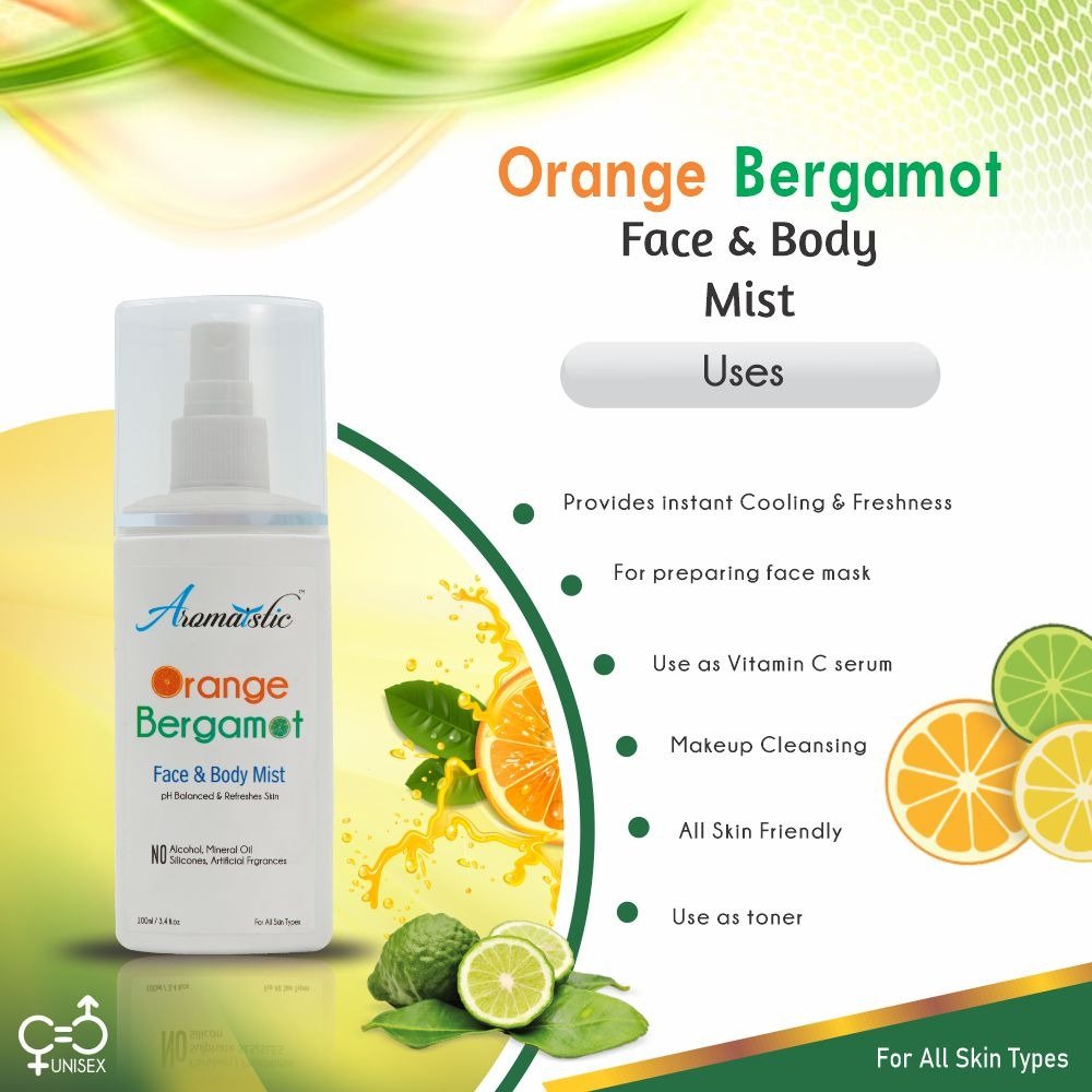 Pore Clensing Facewash Aromaistic Orange Bergamot Face & Body Mist SMD EssentialsAROMAMIOB0100AromaisticMist, Serum, Toner