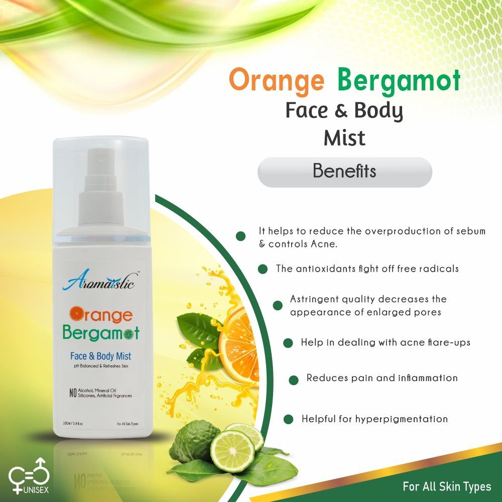 Pore Clensing Facewash Aromaistic Orange Bergamot Face & Body Mist SMD EssentialsAROMAMIOB0100AromaisticMist, Serum, Toner