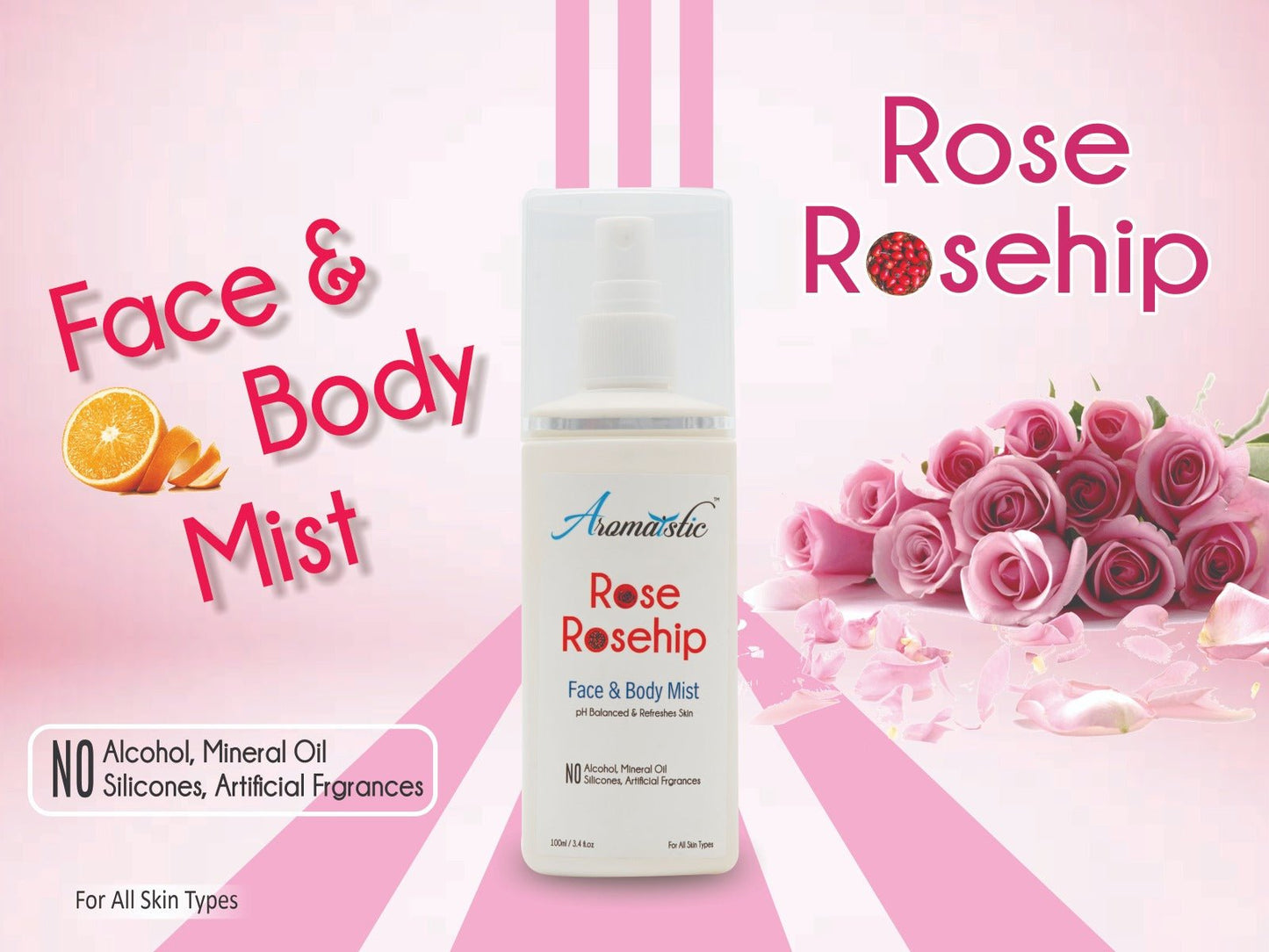 Pore Clensing Facewash Aromaistic Rose & Rosehip Face & Body Mist SMD EssentialsAROMAMIRR0100AromaisticMist, Serum, Toner,