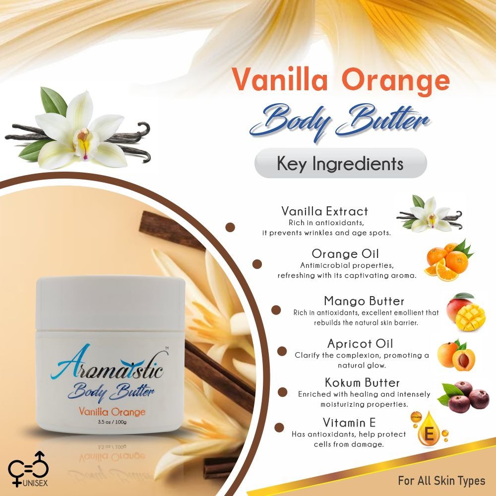 Pore Clensing Facewash Aromaistic Vanilla Orange Body Butter SMD EssentialsAROMABBVO100AromaisticBody butter, body lotion