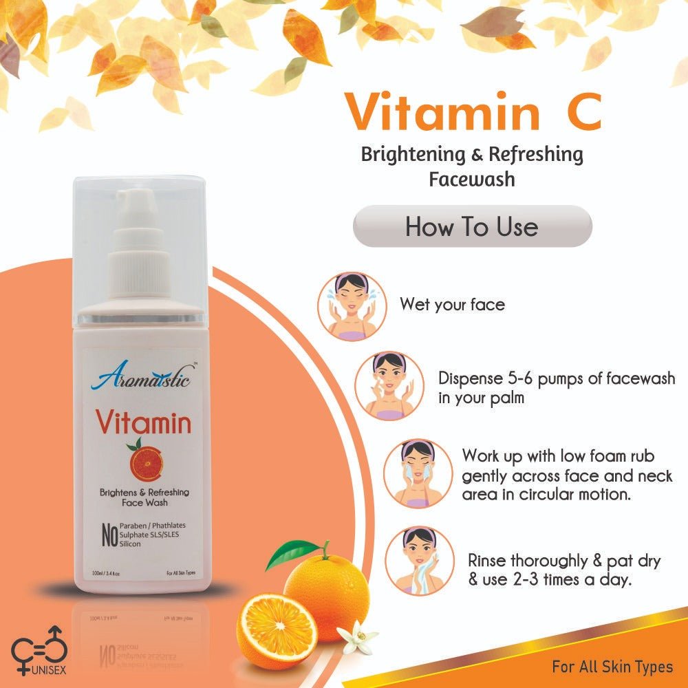 Pore Clensing Facewash Aromaistic Vitamin C Face Wash SMD EssentialsAROMAFWVC0100AromaisticFace wash Aromaistic Vitamin C Face Wash