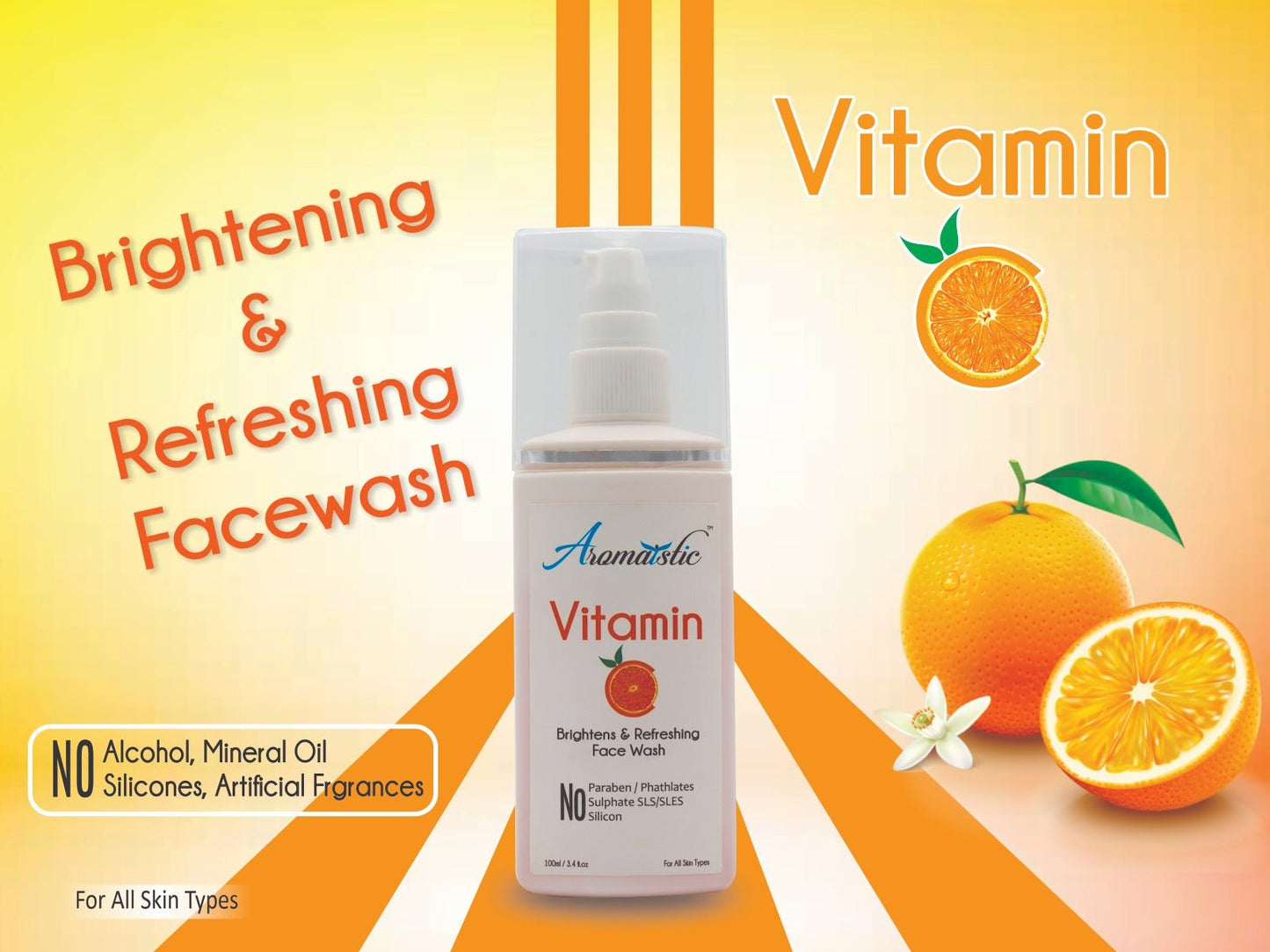 Pore Clensing Facewash Aromaistic Vitamin C Face Wash SMD EssentialsAROMAFWVC0100AromaisticFace wash Aromaistic Vitamin C Face Wash