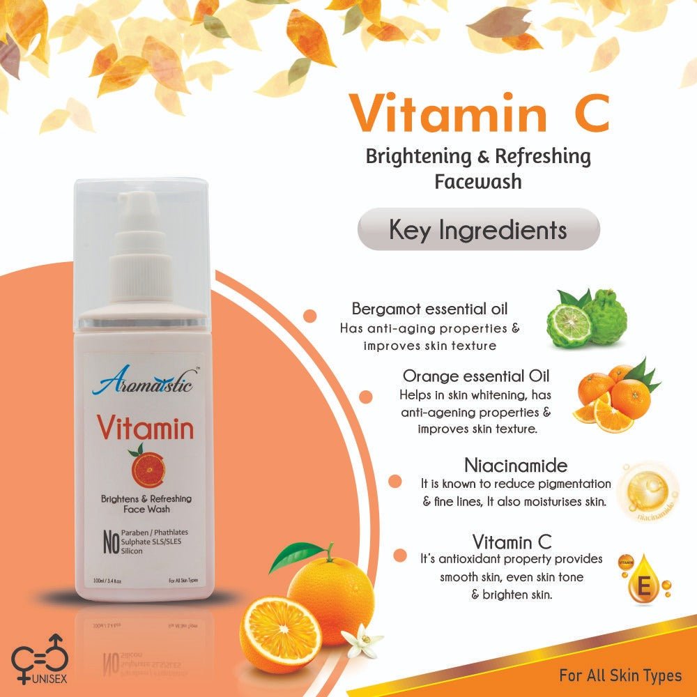 Pore Clensing Face wash Aromaistic Vitamin C Face Wash SMD EssentialsAROMAFWVC0100AromaisticFace wash Aromaistic Vitamin C Face Wash