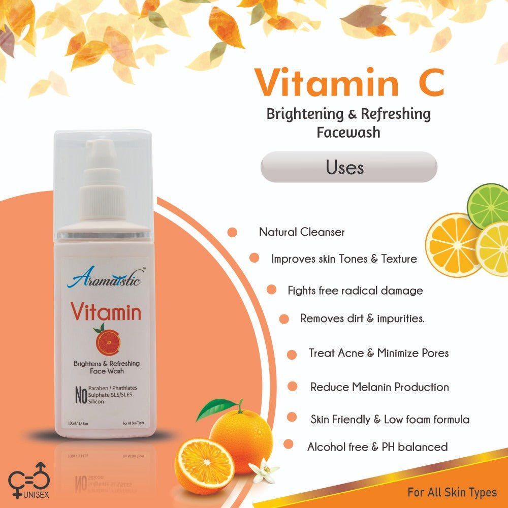 Pore Clensing Facewash Aromaistic Vitamin C Face Wash SMD EssentialsAROMAFWVC0100AromaisticFace wash Aromaistic Vitamin C Face Wash