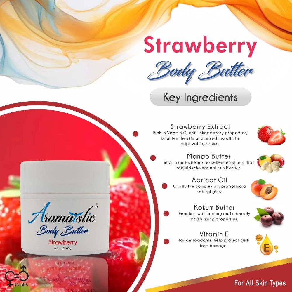 #Aromaistic# #SMD Essentials# #Facewash# #Body Butter# #Face Mist##Body Mist#Pore Clensing FacewashAromaistic Strawberry BodyButterSMD EssentialsAROMABBSW0100AromaisticBody butter, body lotionAromaistic Strawberry BodyButter#original_